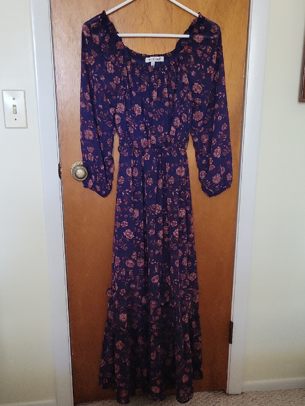 Wallflower Navy and Rose Floral Maxi Dress